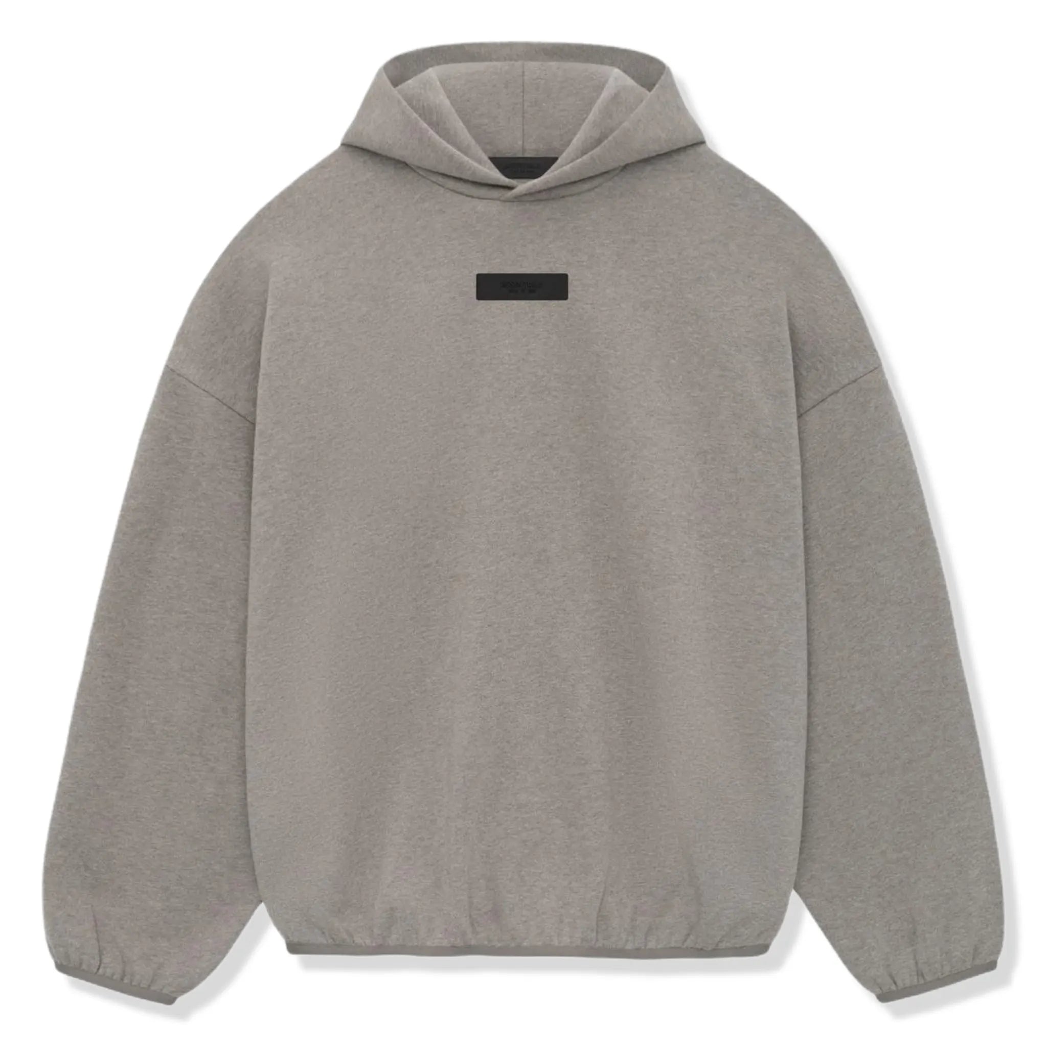 Front View of Fear Of God Essentials Core Collection Heather Grey Hoodie (SS24) 192SU242051F